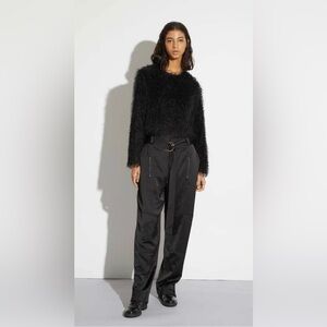 NWT Saint Art- Courtney Mid-Rise Charmeuse Pants in Navy Blue. Size XS